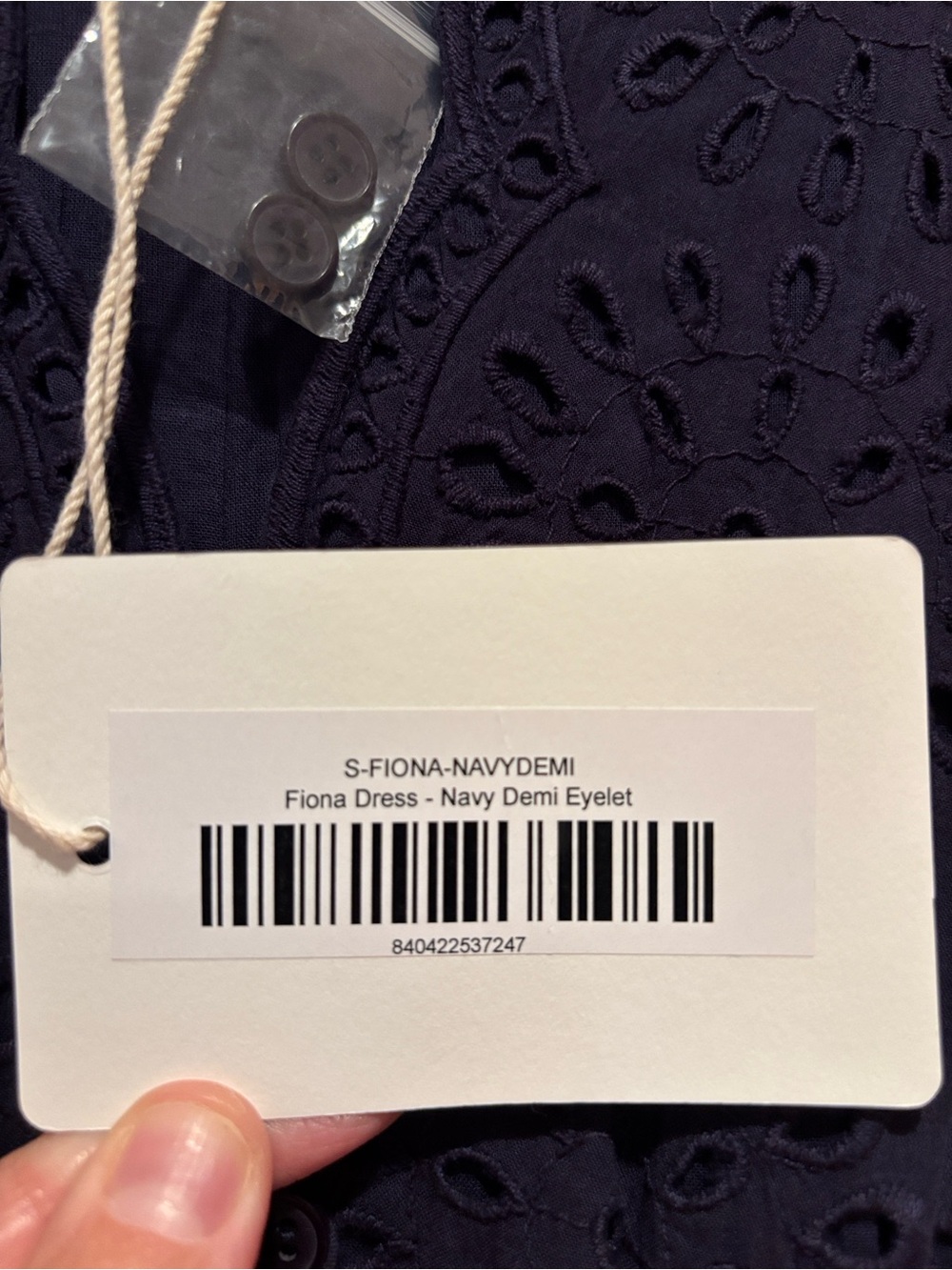 Fiona Dress in Navy Denim Eyelet, Size Small, NWT! - Picture 7 of 9